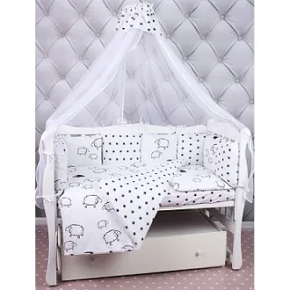 Универсальный комплект постели в кроватку AmaroBaby Home Elite, 19 предметов