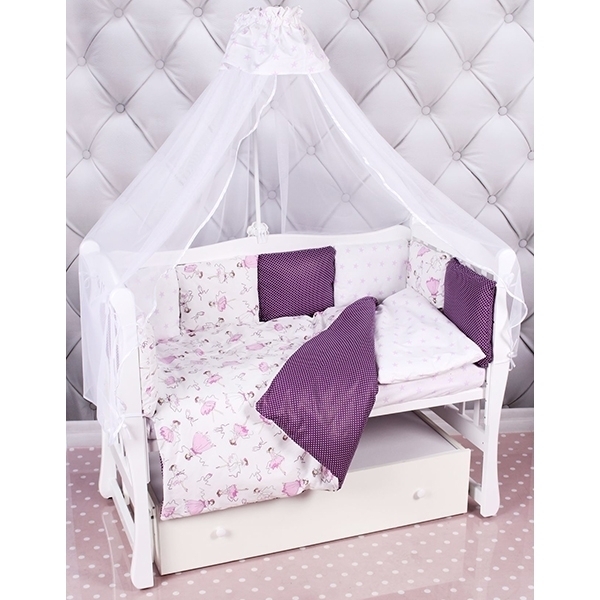 Комплект в кроватку AmaroBaby Амели, 4 предмета, бязь