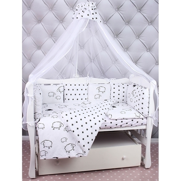 Универсальный комплект постели в кроватку AmaroBaby Home Elite, 19 предметов