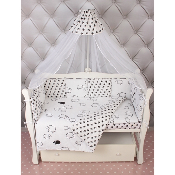 Бортик в кроватку AmaroBaby Home Elite, 12 подушек, поплин/бязь