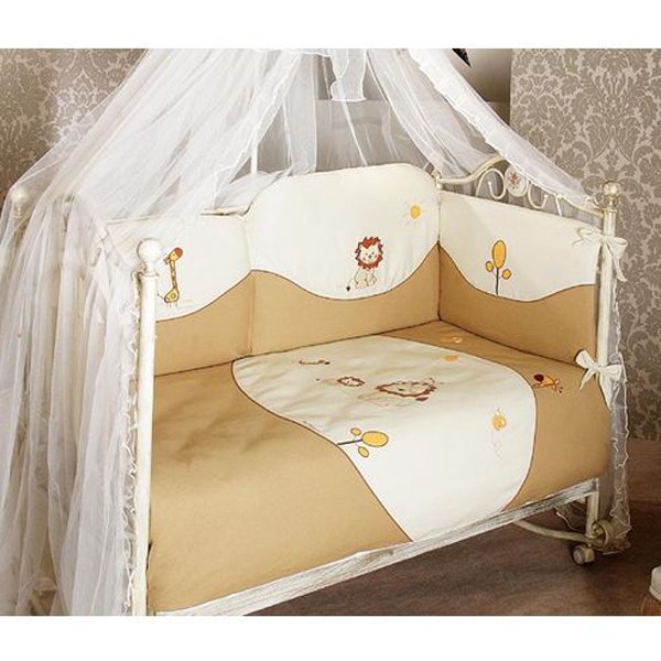 Комплект детского белья Feretti Diamond Lion ecru Лонг, 4 предпредмета - Фото