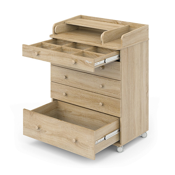 Детский пеленальный раскладной комод Pituso Tori с колесами фото 1