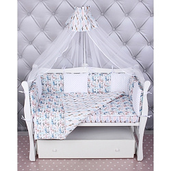 Бортик WB в кроватку AmaroBaby Ламы, 12 подушек