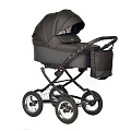 Детская коляска Indigo Barbara Classic 2021 2 в 1 на черной раме (Ba 06 черный
						
					) — Фото