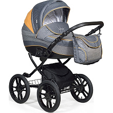 Детская коляска Indigo 18 Special Plus 14" 2 в 1, ткань + эко-кожа